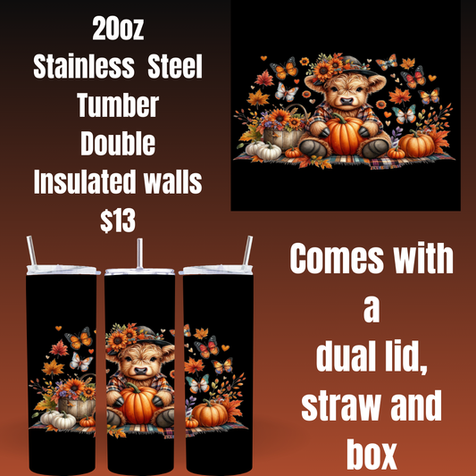 Highland Autumn 20 oz Stainless Steel Tumbler