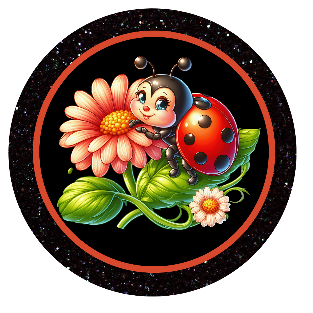Ladybug Blossoms Car Charm & Clip Set