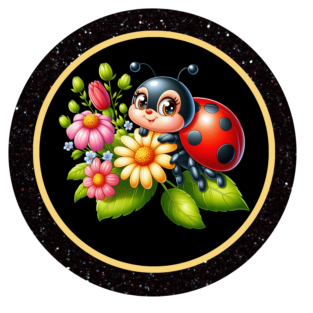 Ladybug Blossoms Car Charm & Clip Set