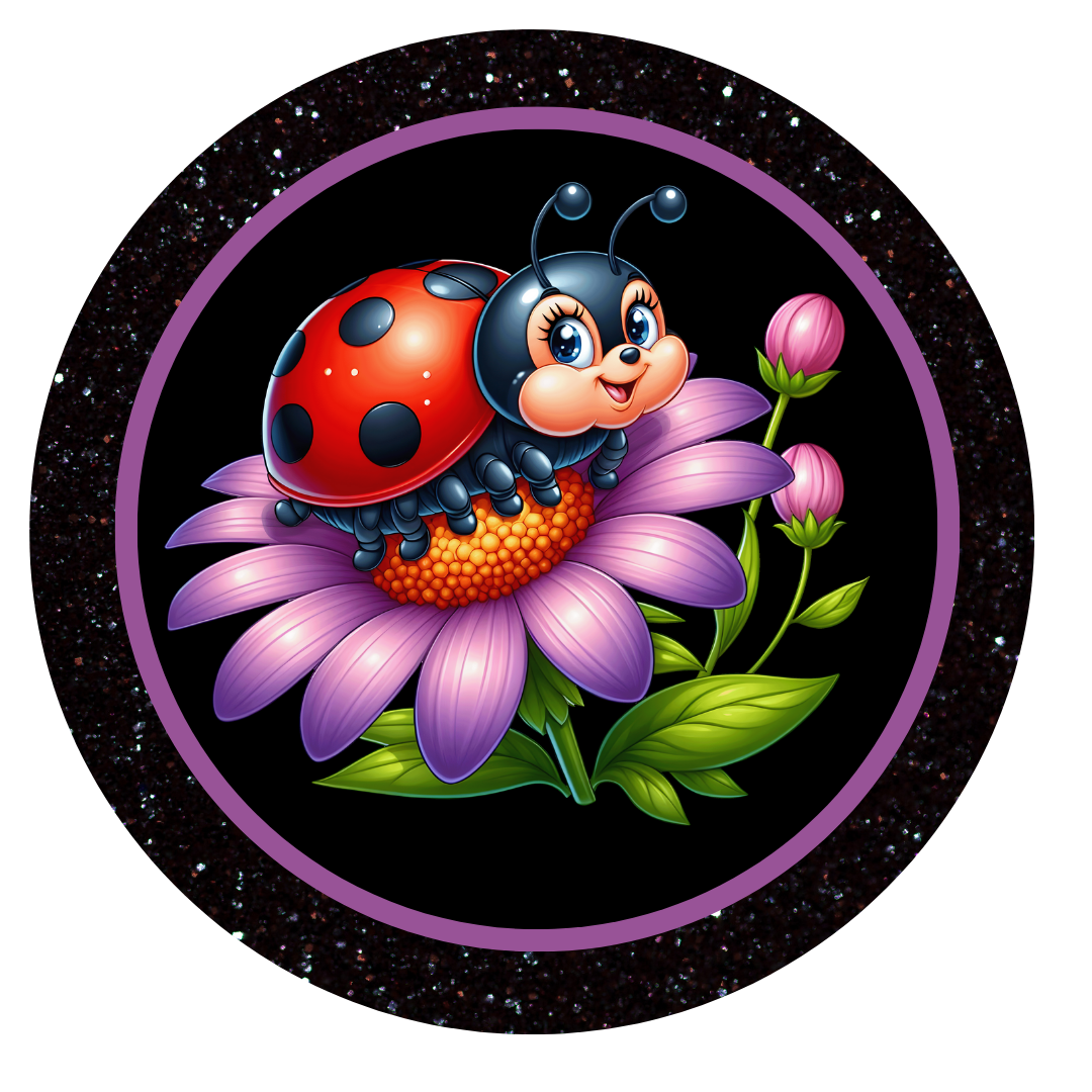 Ladybug Blossoms Car Charm & Clip Set