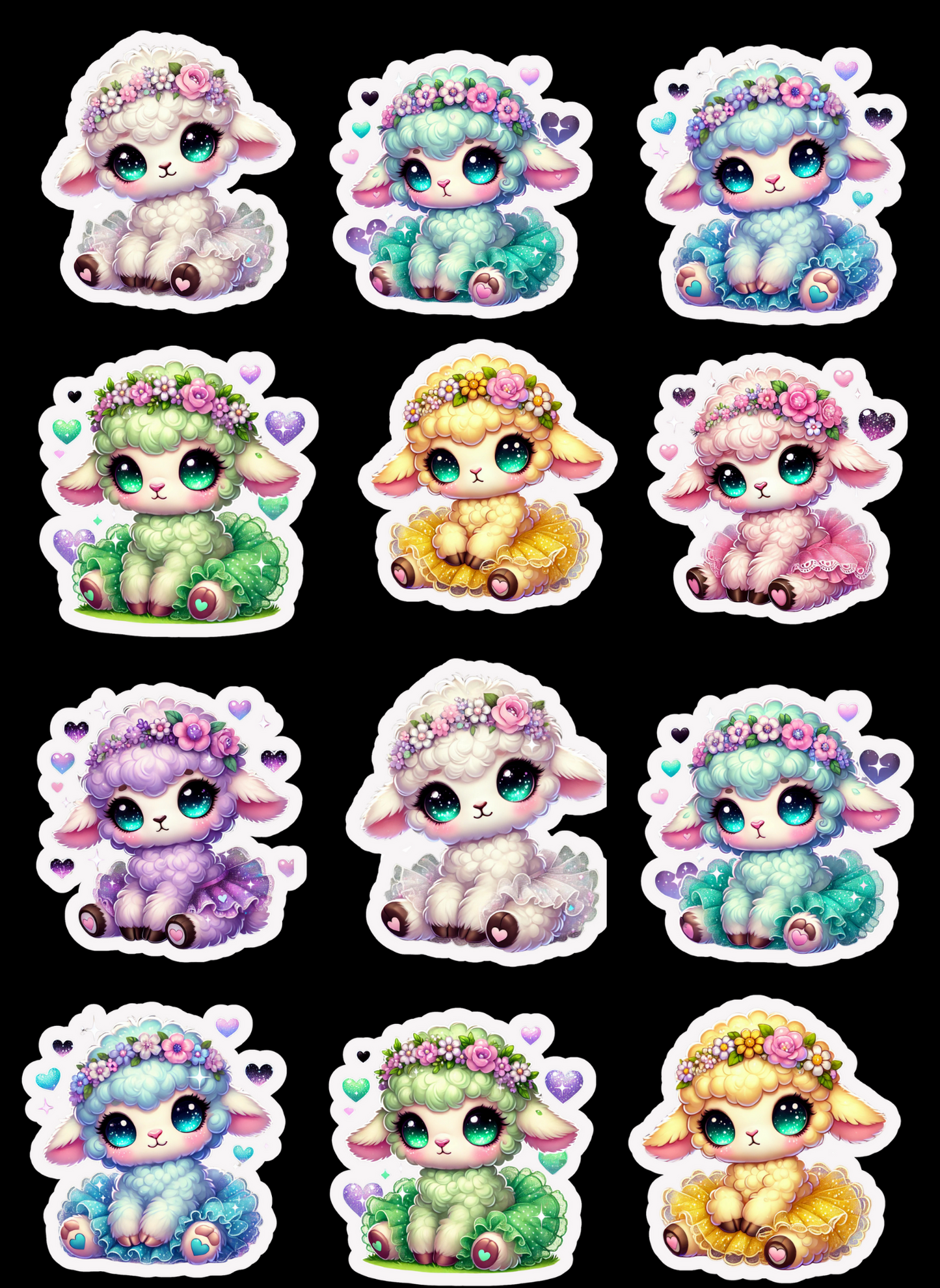 Bloomy Lambs Sticker Sheet
