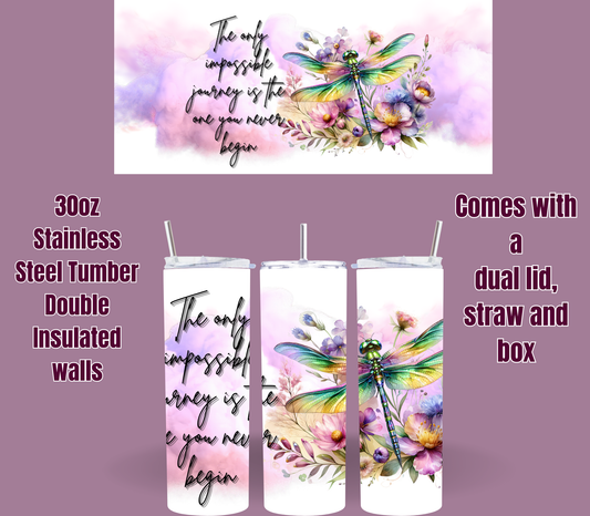 🌸 Journey in Bloom: Dragonfly Tumblers