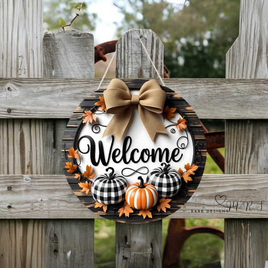 🍂 Autumn Welcome Pumpkin Door Sign 🍂
