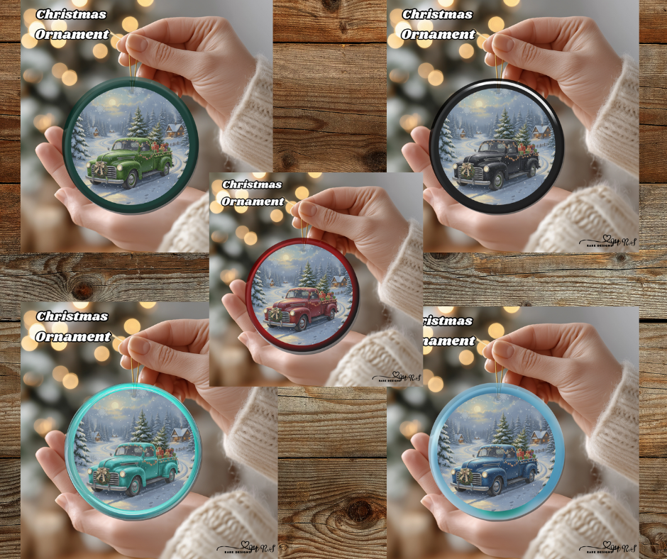 Vintage Christmas Truck Ornament Collection