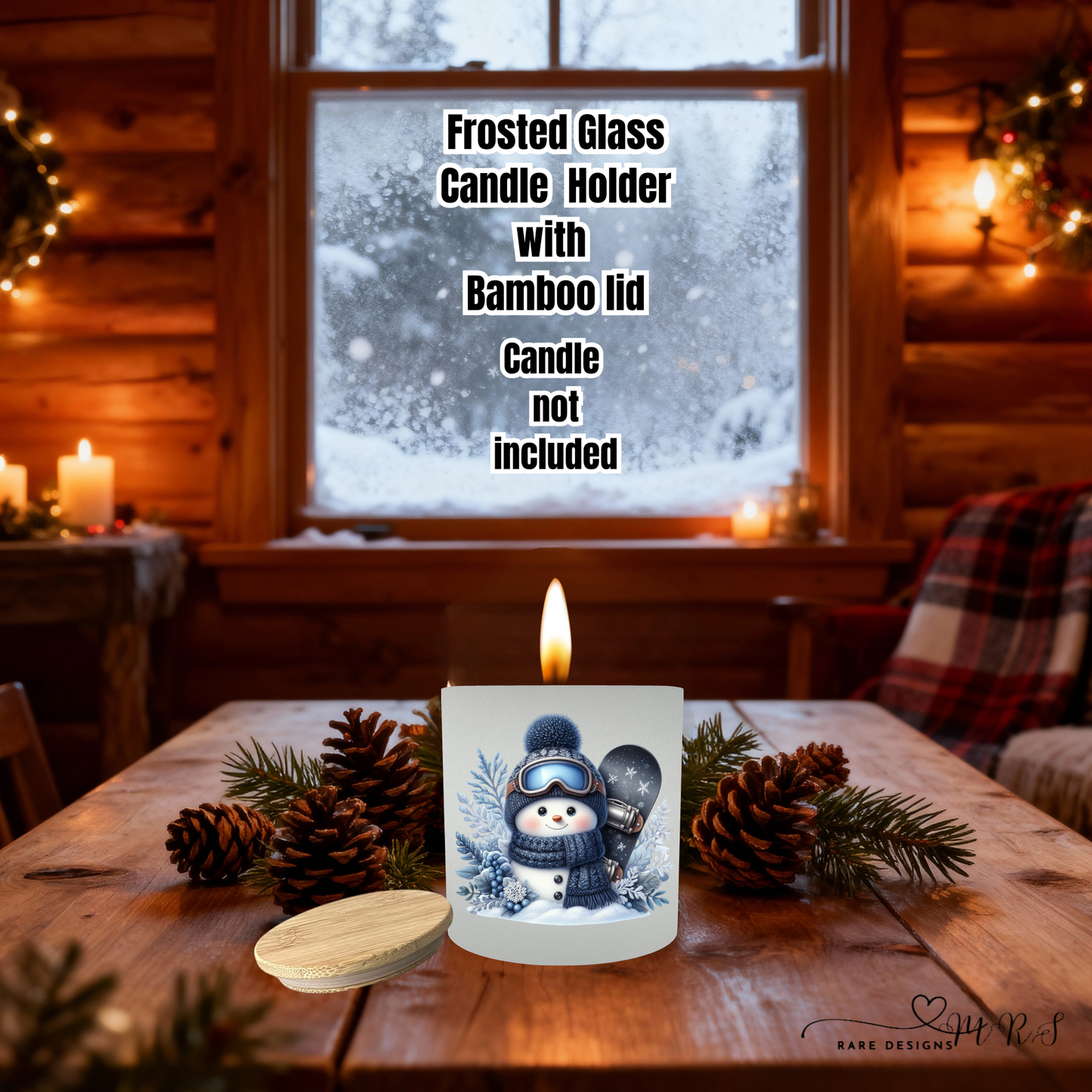 Enchanted Snowman Frosted Candle Holders