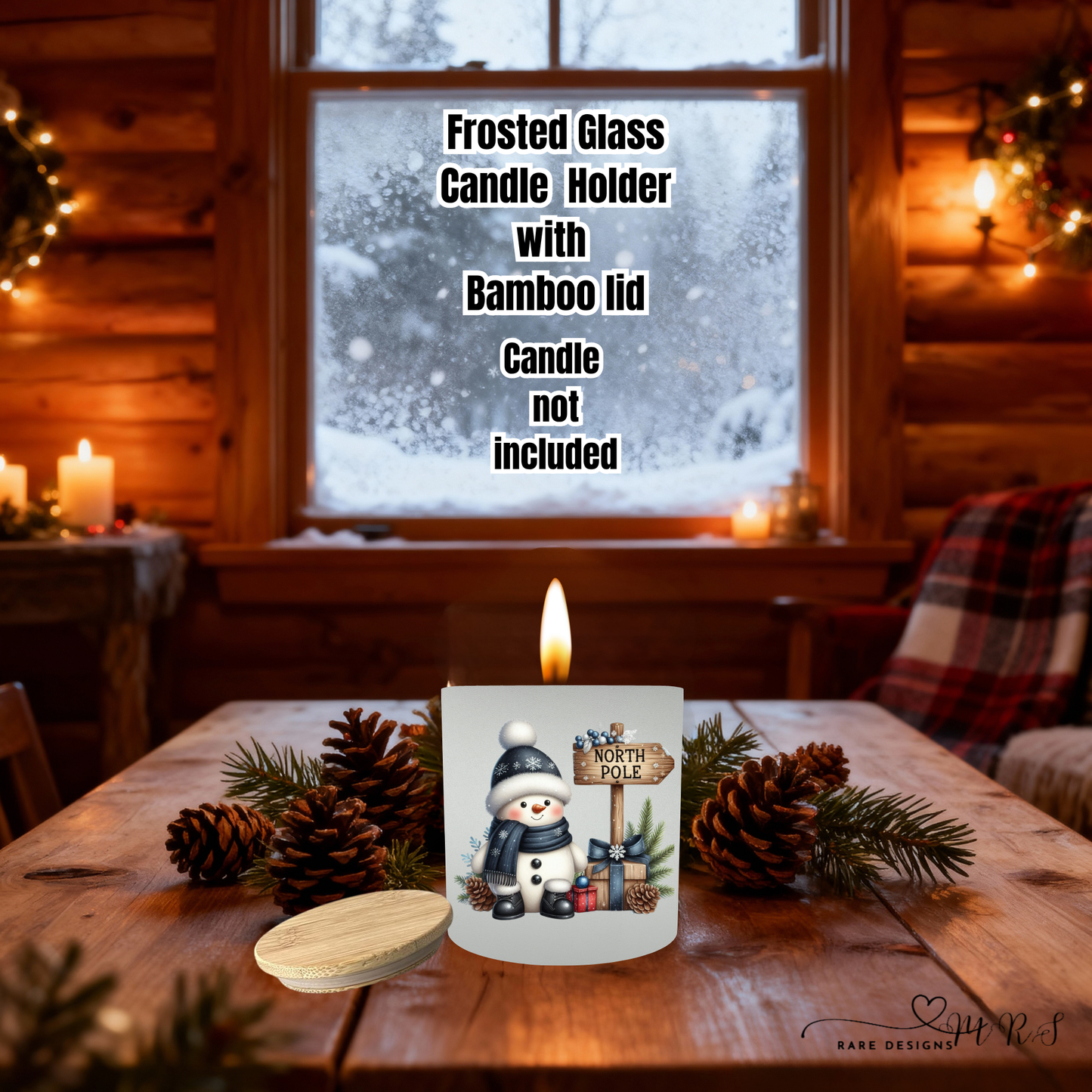 Enchanted Snowman Frosted Candle Holders