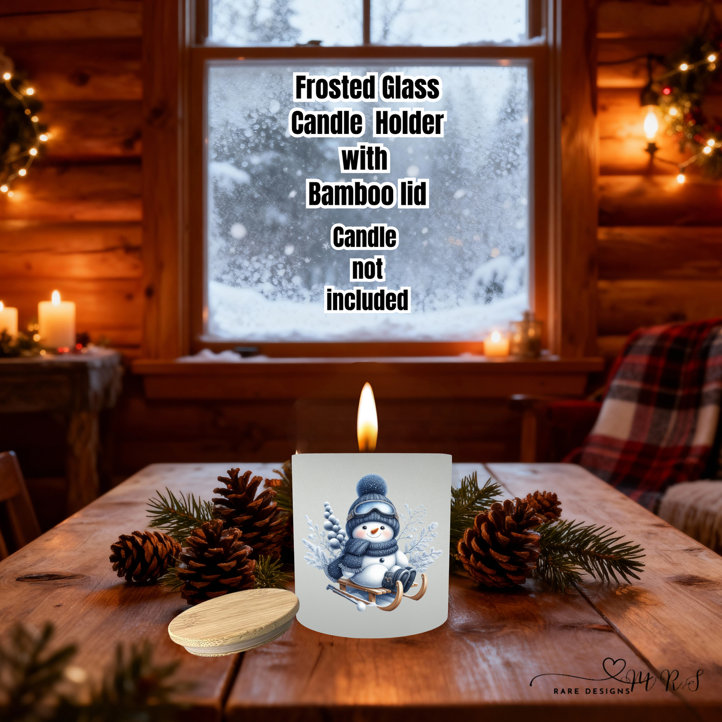 Enchanted Snowman Frosted Candle Holders