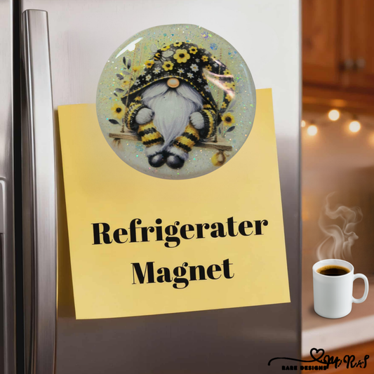 Bee Gnome Refrigerator Magnet – Cute Bumblebee Spring Kitchen Décor
