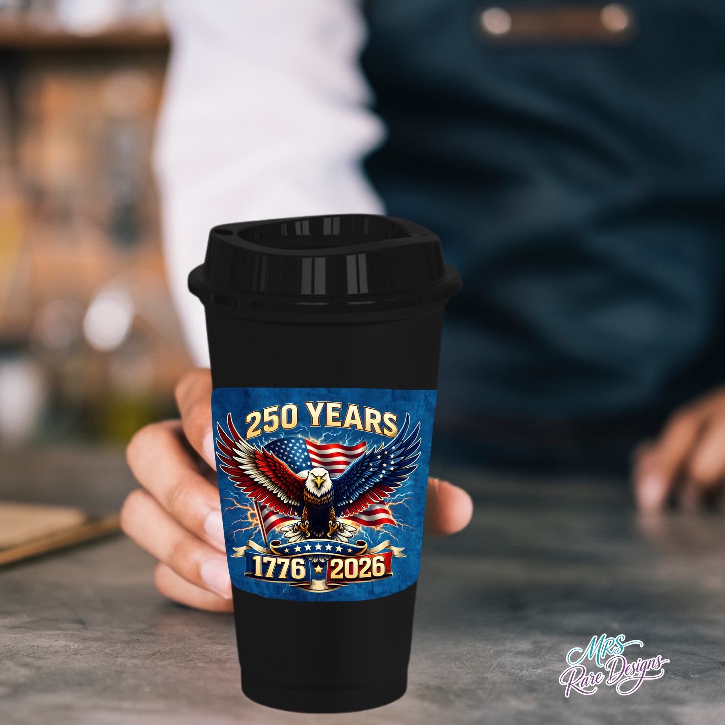 "Dark Eagle" — 250 Years Patriot Travel Mug Set in Midnight Black