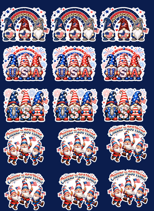 Gnome of the Free™ Patriotic Die-Cut Sticker Pack