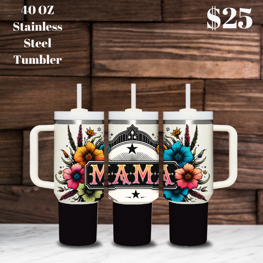 Starlight Floral Mama Tumbler