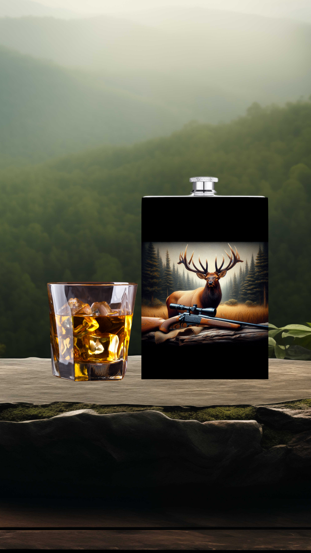 Majestic Wilderness Stainless Steel Hip Flask