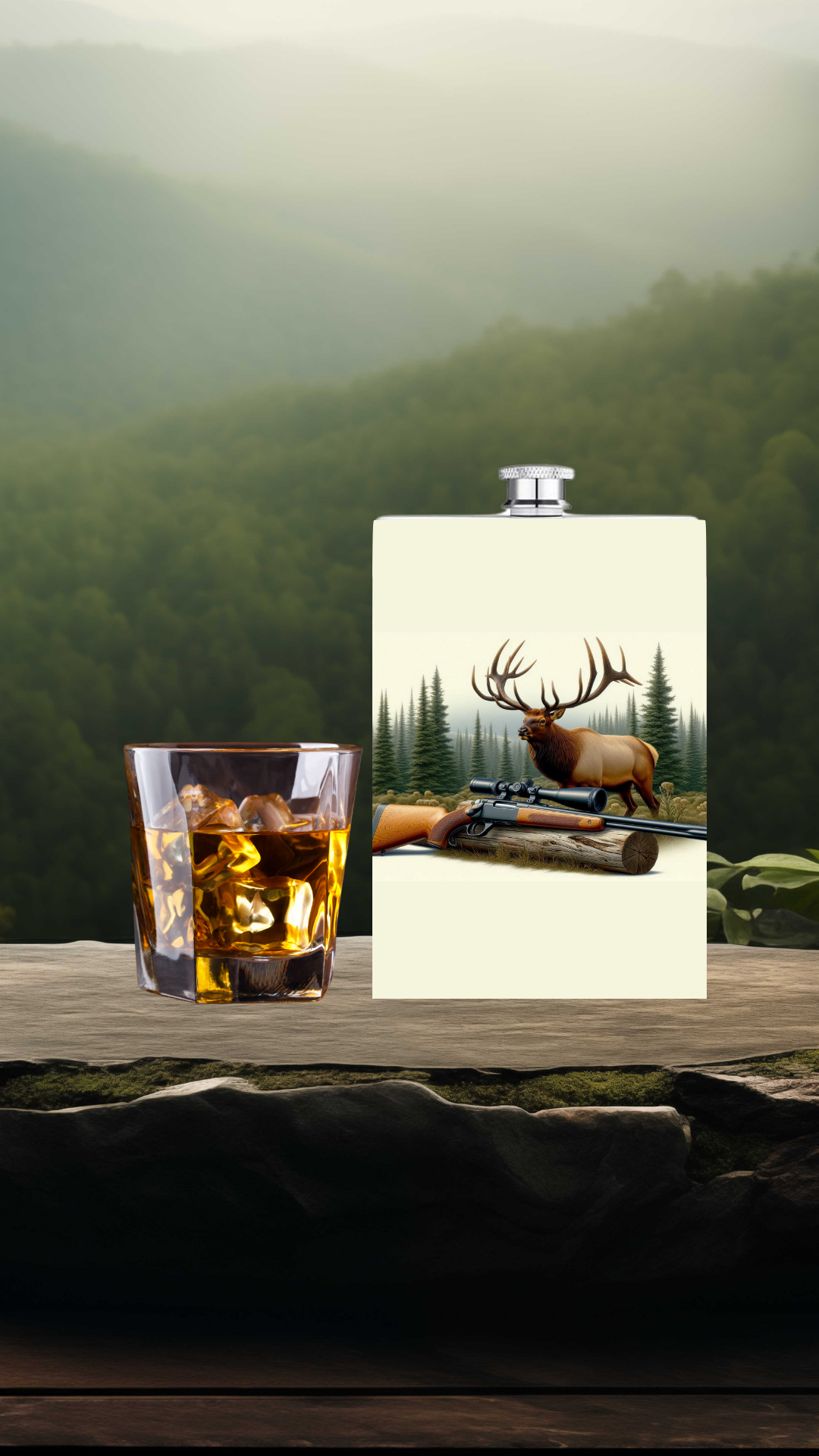 Majestic Wilderness Stainless Steel Hip Flask