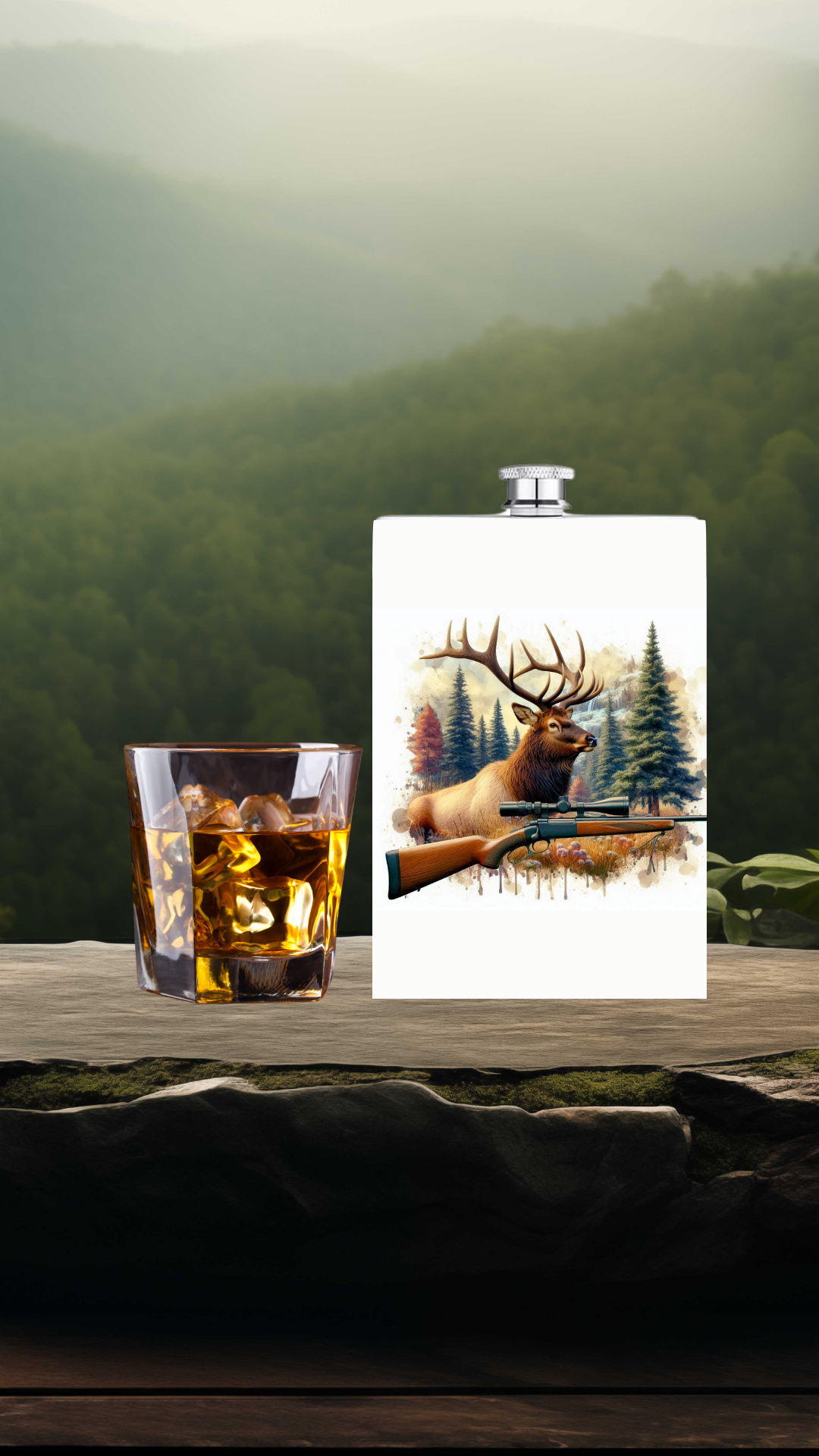 Majestic Wilderness Stainless Steel Hip Flask