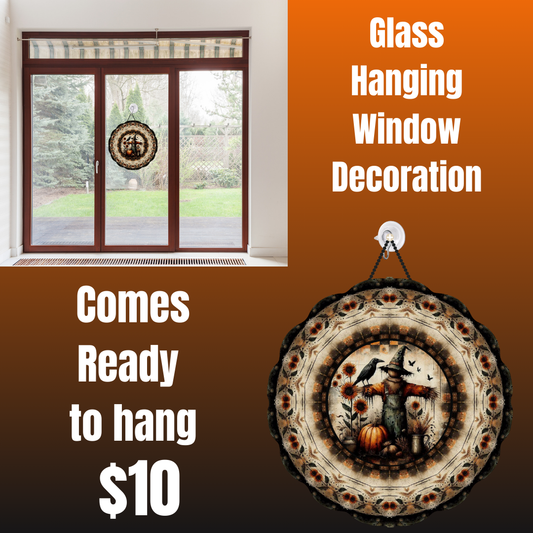 Autumn Harvest Glass Window Charm