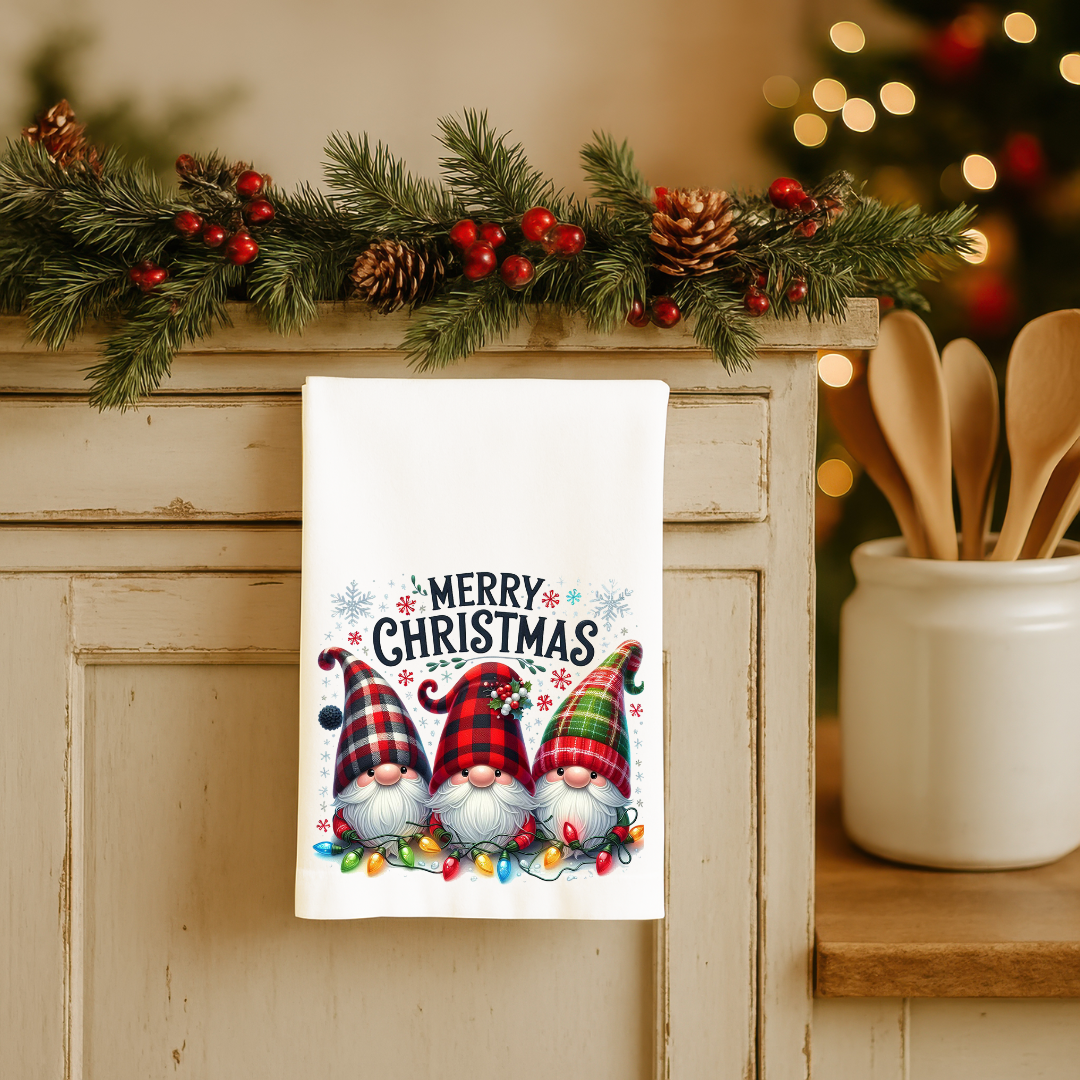Merry Gnome Christmas Towel
