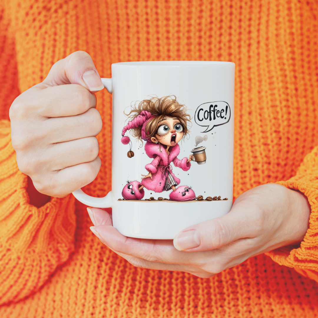 Morning Mayhem Coffee Mugs: The Early Bird's Comic Relief