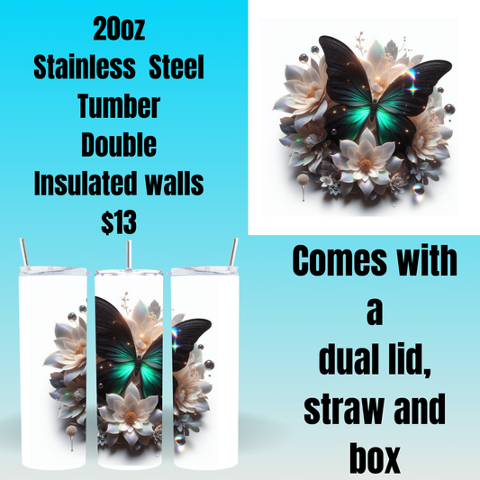 Luminous Butterfly Garden Tumblers