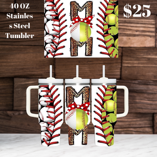 Baseball Mom Stainless Steel Tumblers