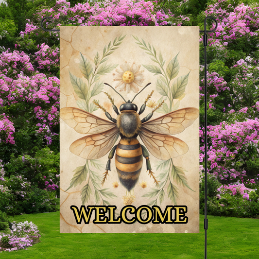 Bee-utiful Blooms Welcome Flag Duo