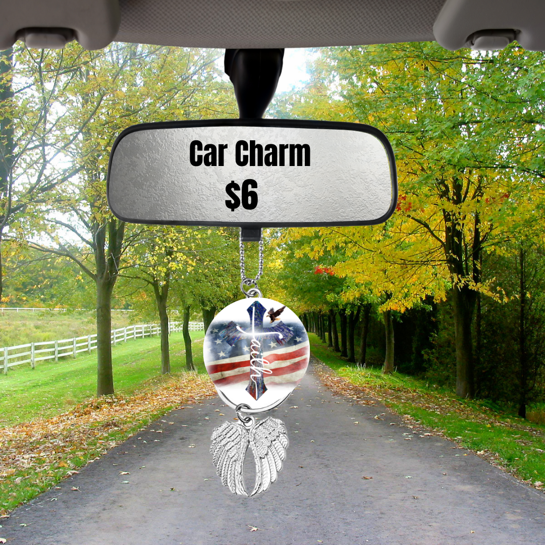 Patriotic Faith Car Charm