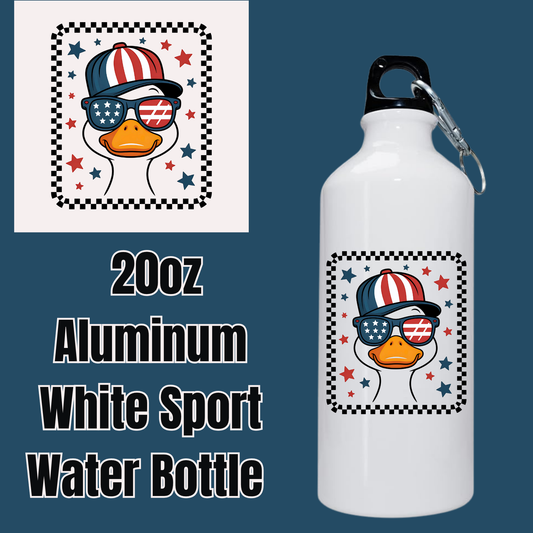 Patriotic Duck Duo – 20oz Aluminum Sport Water Bottles (Set of 2)