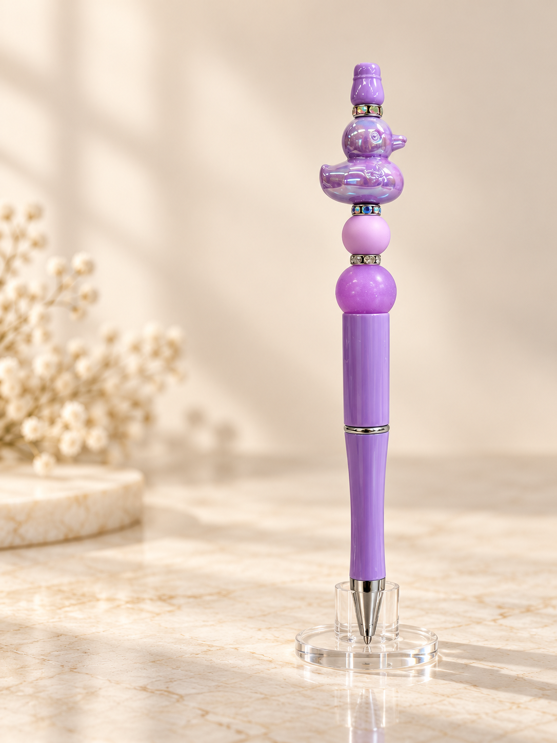 Lavender Duck Beaded Pen - A Little Quack, A Lot of Charm