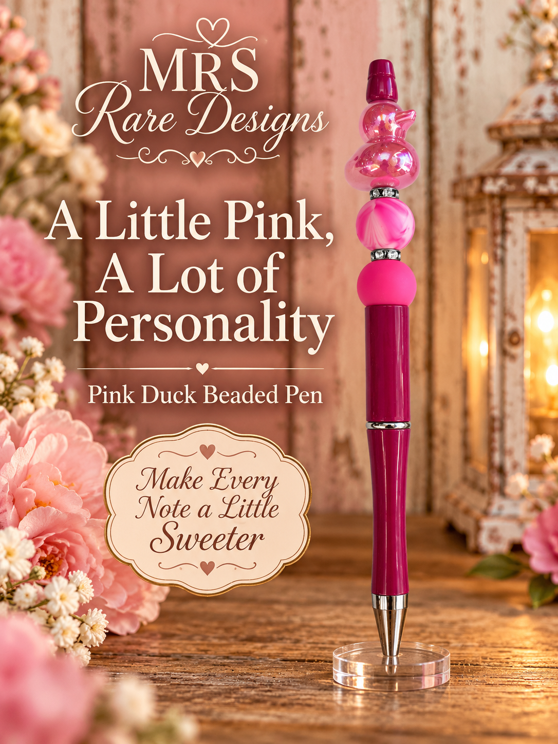 Pink Duck Beaded Pen — A Little Pink, A Lot of Personality