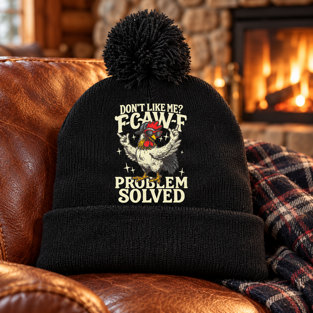 A Little Attitude, A Lot of Warmth Rooster Pom-Pom Beanie