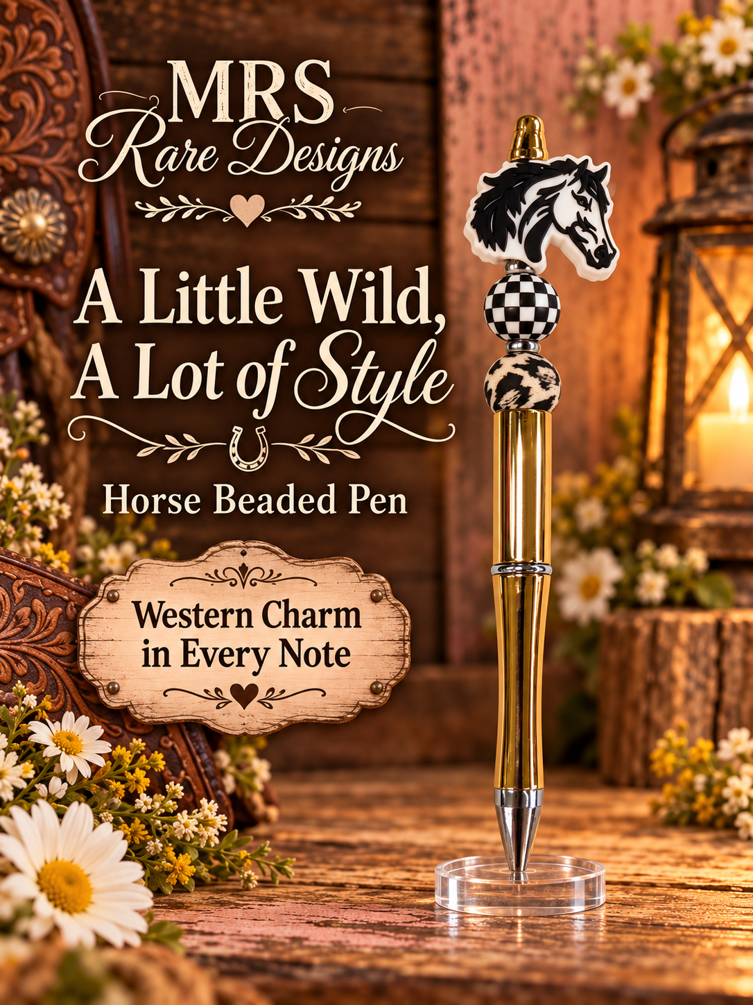 Wild & Wonderful Horse Beaded Pen