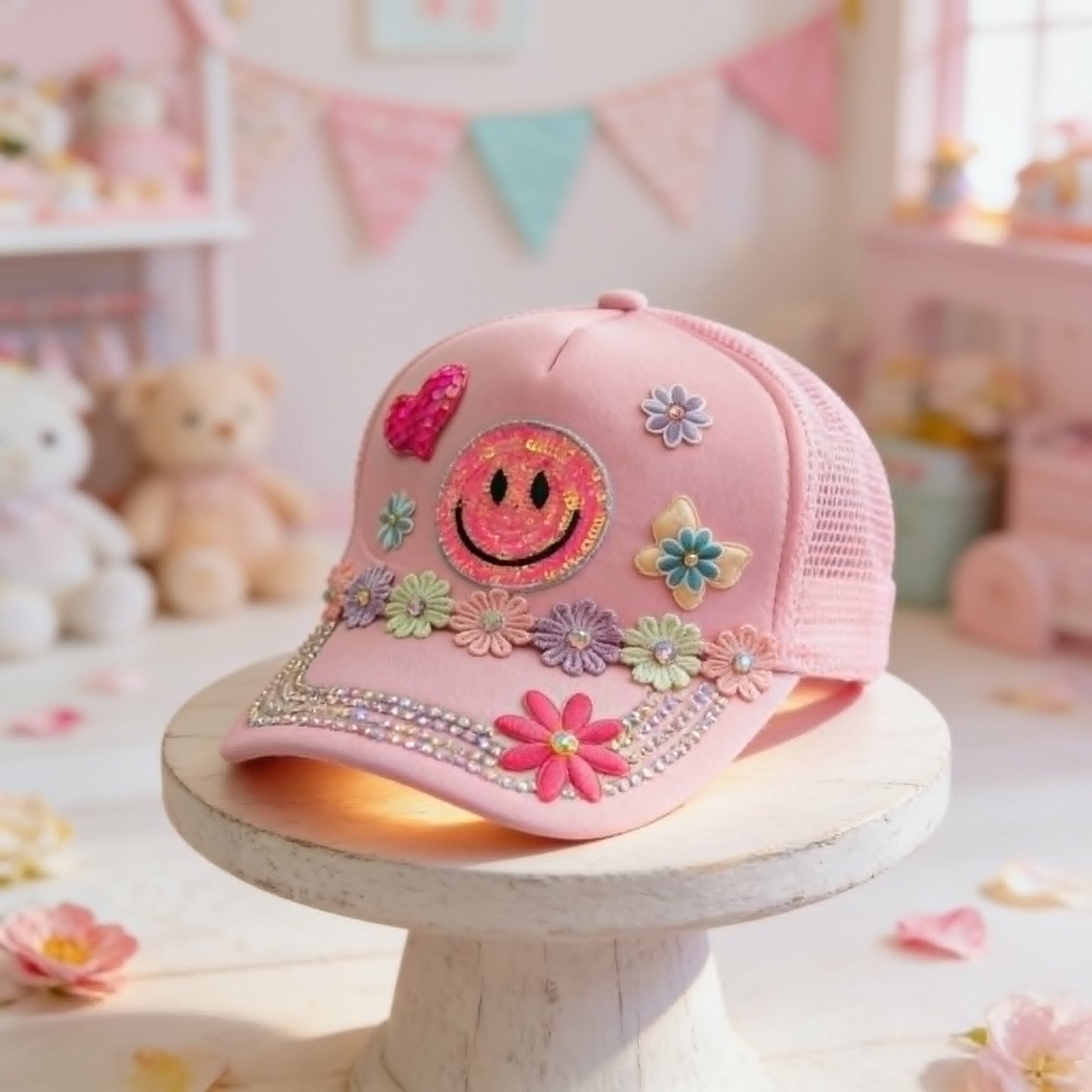 The Smiley Garden Kids Trucker Hat — "Happy Little Bloomer" Collection