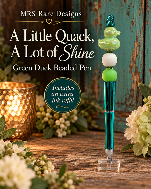 Teal Duck Beaded Pen - A Little Quack, A Lot of Charm