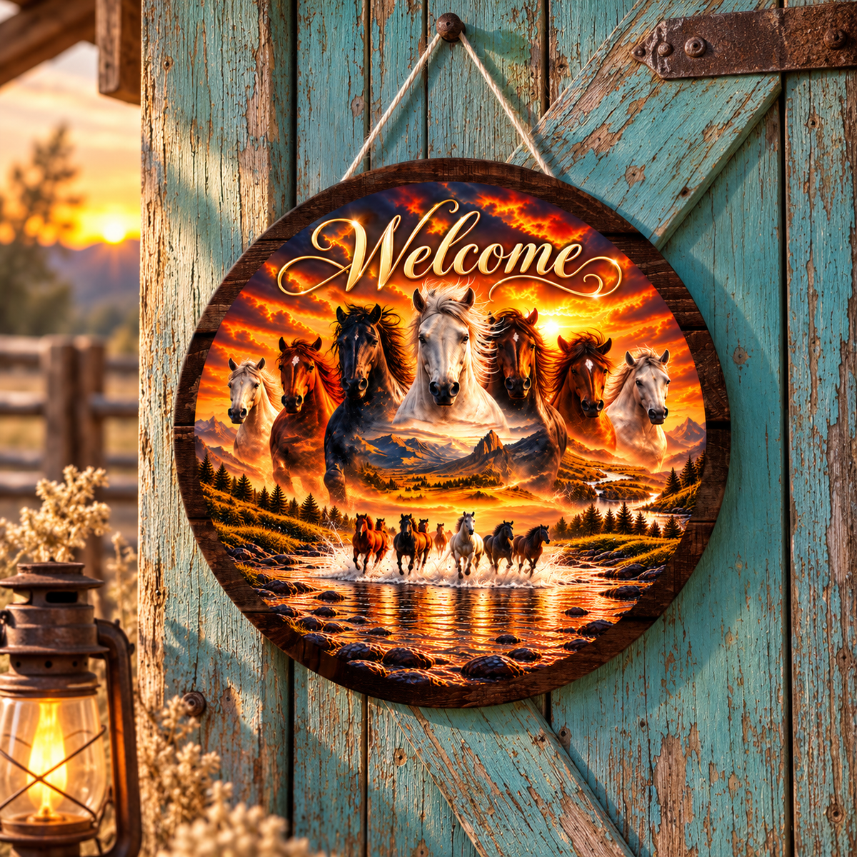 Wild & Free 12-inch Aluminum Welcome Sign