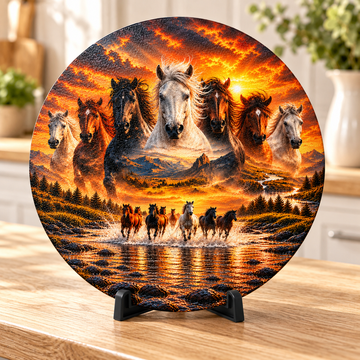 Wild & Free 11.8-inch Round Glass Cutting Board