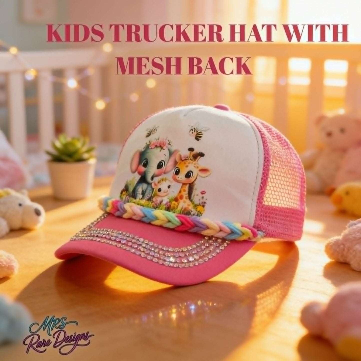 The Rainbow Safari Kids Trucker Hat — "Sweet Little Wild One"