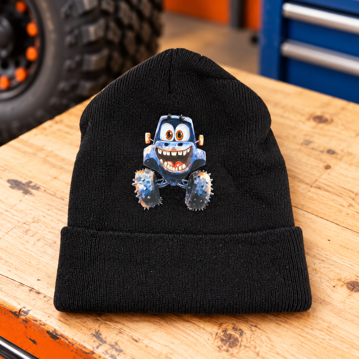 Big Wheels, Cozy Vibes — Monster Truck Beanie