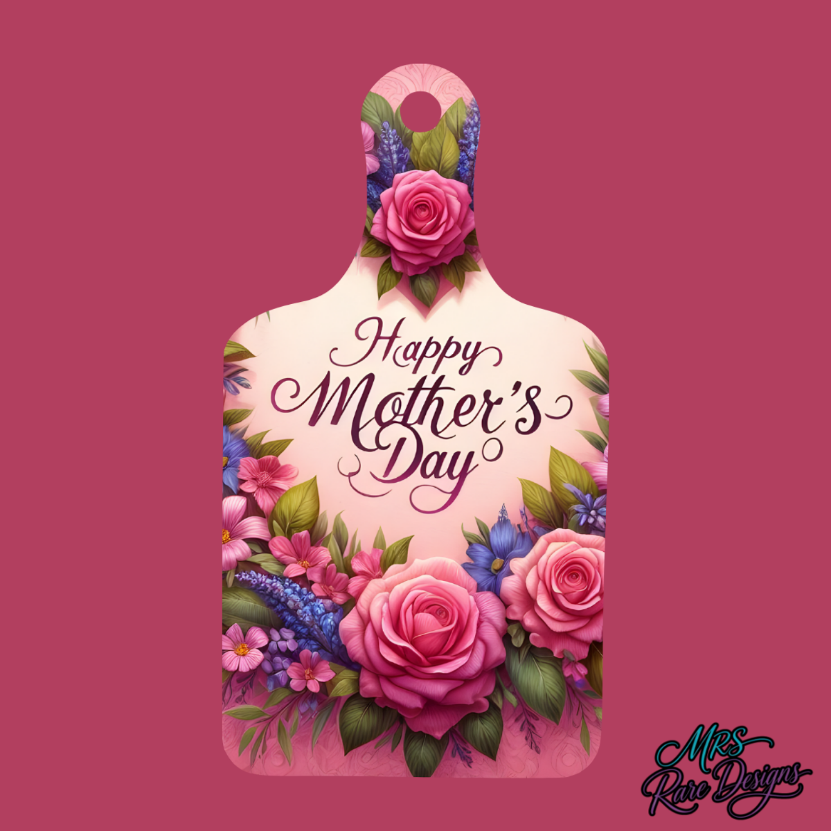 Happy Mother’s Day Floral Kitchen Gift Set – Pocket Oven Mitt Gift Set & Charcuterie Board
