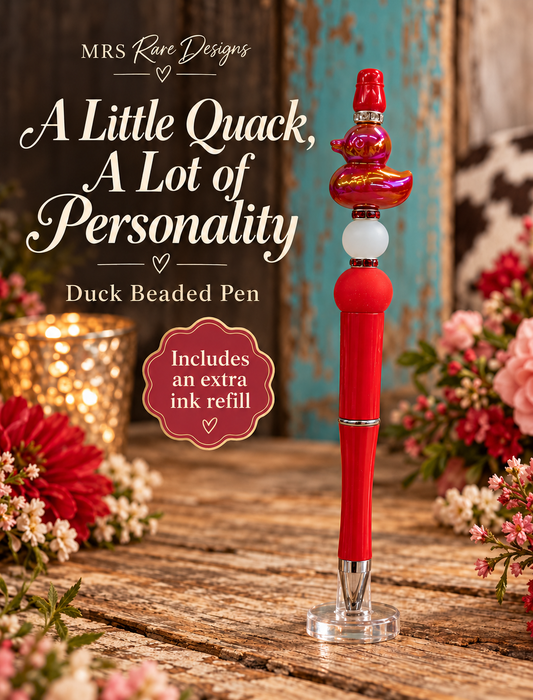 Red Duck Beaded Pen - A Little Quack, A Lot of Personality