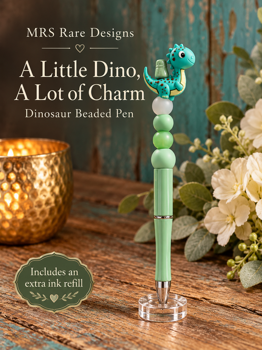 Dinosaur Beaded Pen - A Little Dino, A Lot of Charm