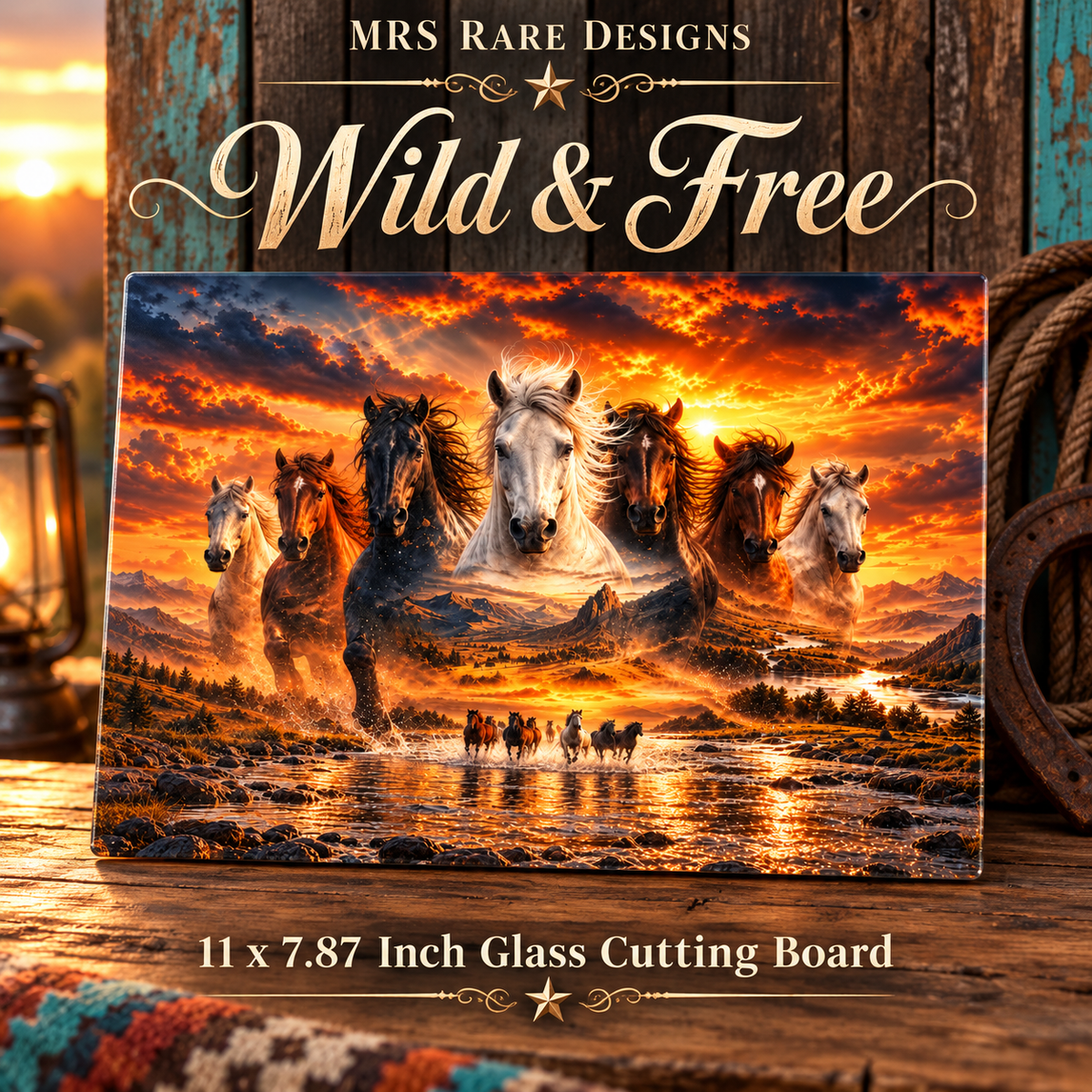 Wild & Free 11 x 7.87 Inch Glass Cutting Board