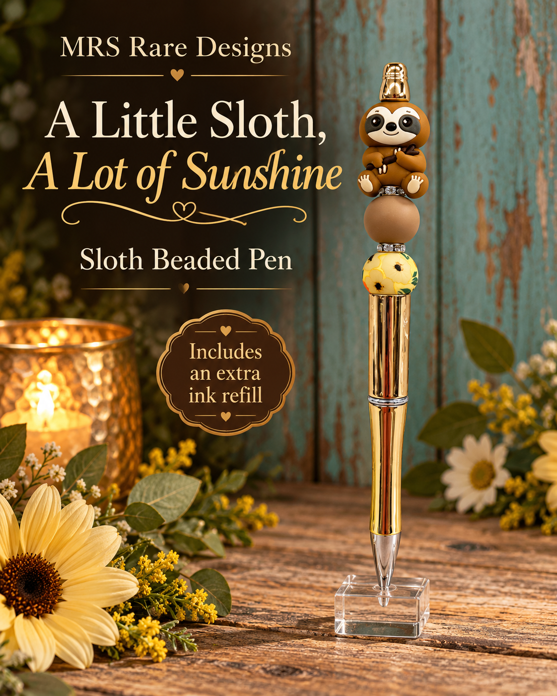 Sloth Beaded Pen - A Little Sloth, A Lot of Sunshine 2