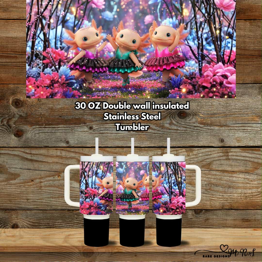 Axolotl Ballet 30oz Handled Tumbler – Enchanted Sips