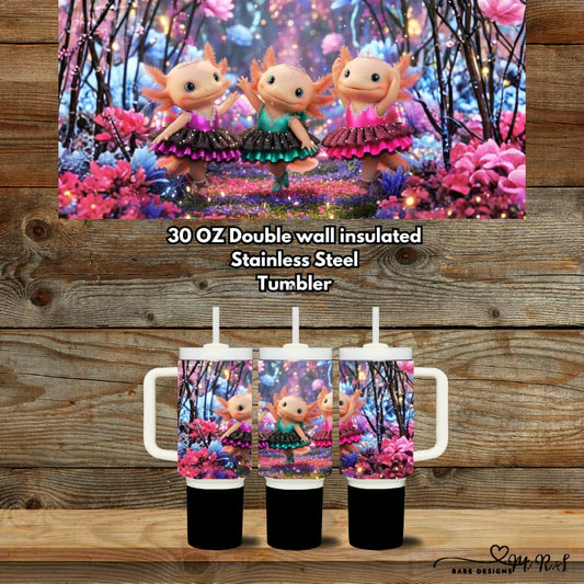 Axolotl Ballet 30oz Handled Tumbler – Enchanted Sips