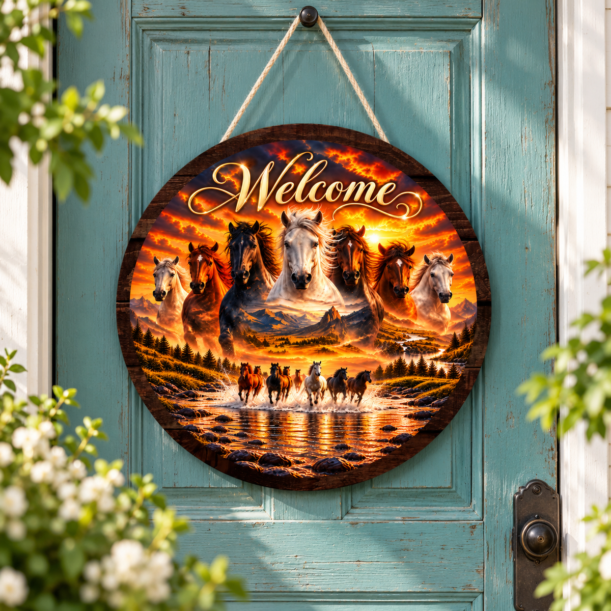 Wild & Free 12-inch Aluminum Welcome Sign