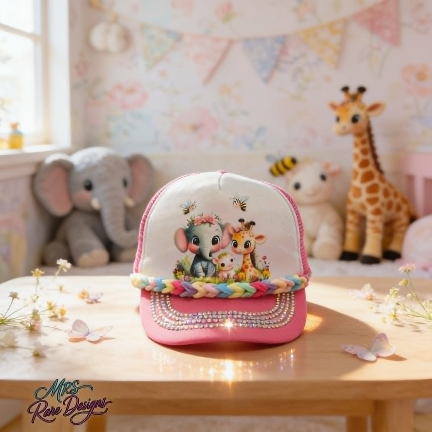 The Rainbow Safari Kids Trucker Hat — "Sweet Little Wild One"