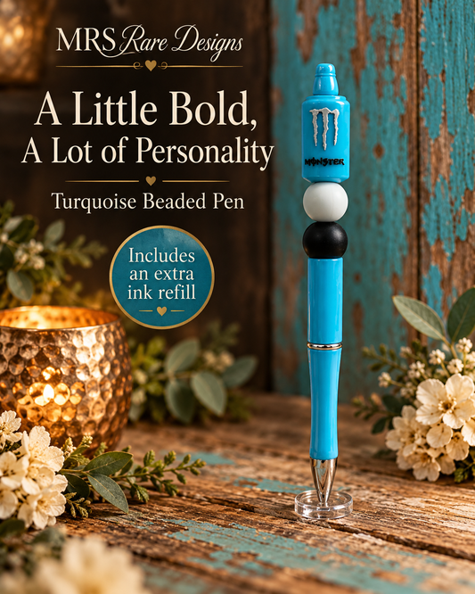 Turquoise Beaded Pen - A Little Bold, A Lot of Personality