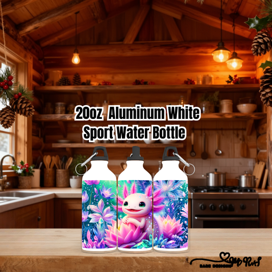 Axolotl Crystal Lagoon & Enchanted Lotus 20oz Aluminum Sport Water Bottle Set