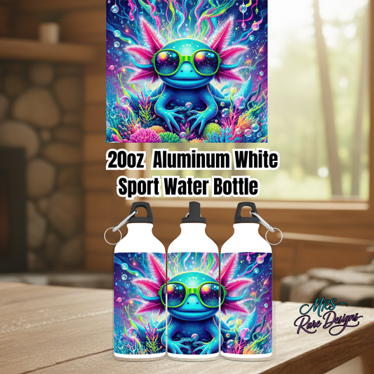 Psychedelic Axolotl 20oz Aluminum Sport Water Bottle