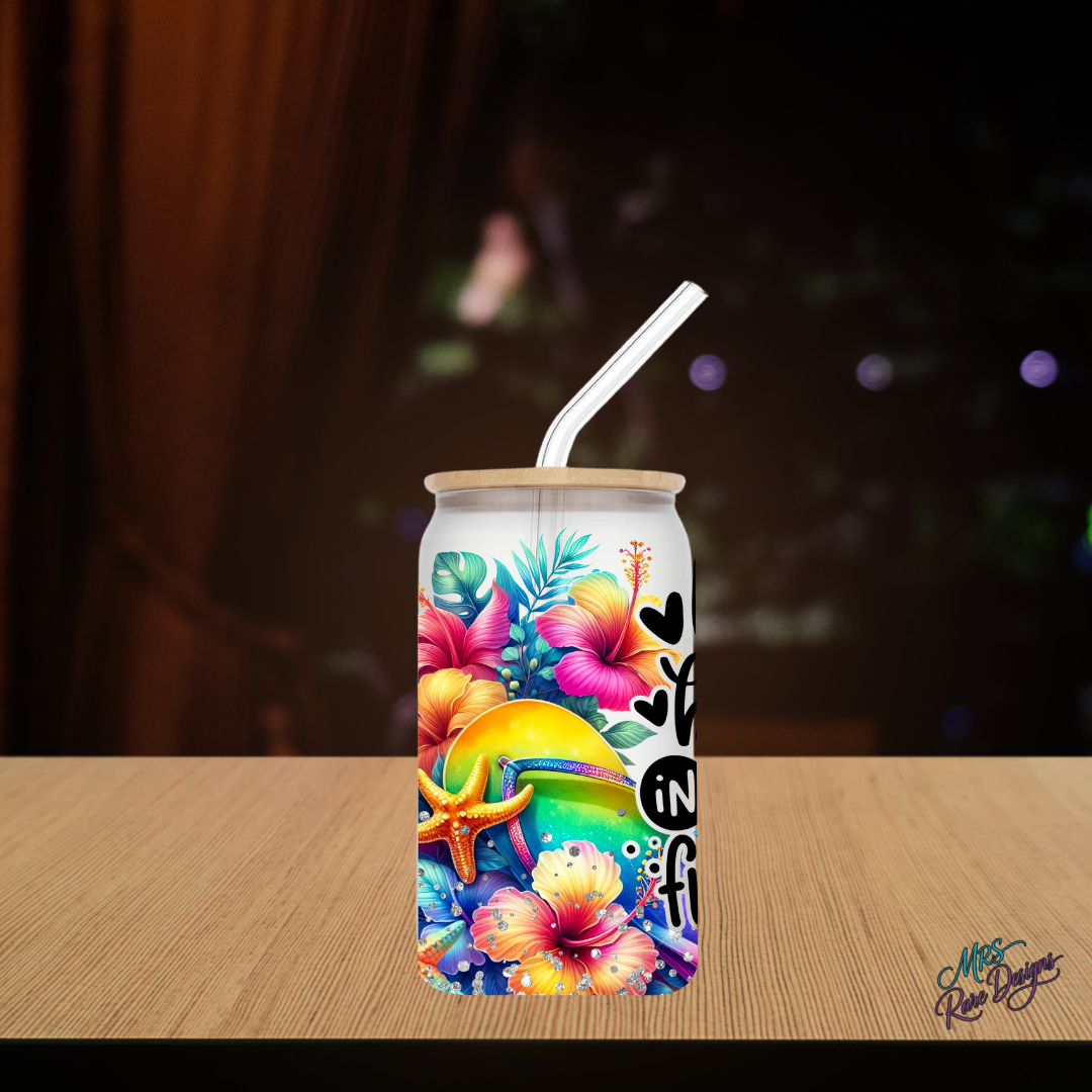 Suns Out, Sips Out 16 oz Glass Tumbler