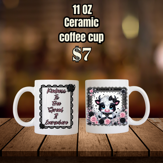 Charming Kindness Cow Coffee Mug